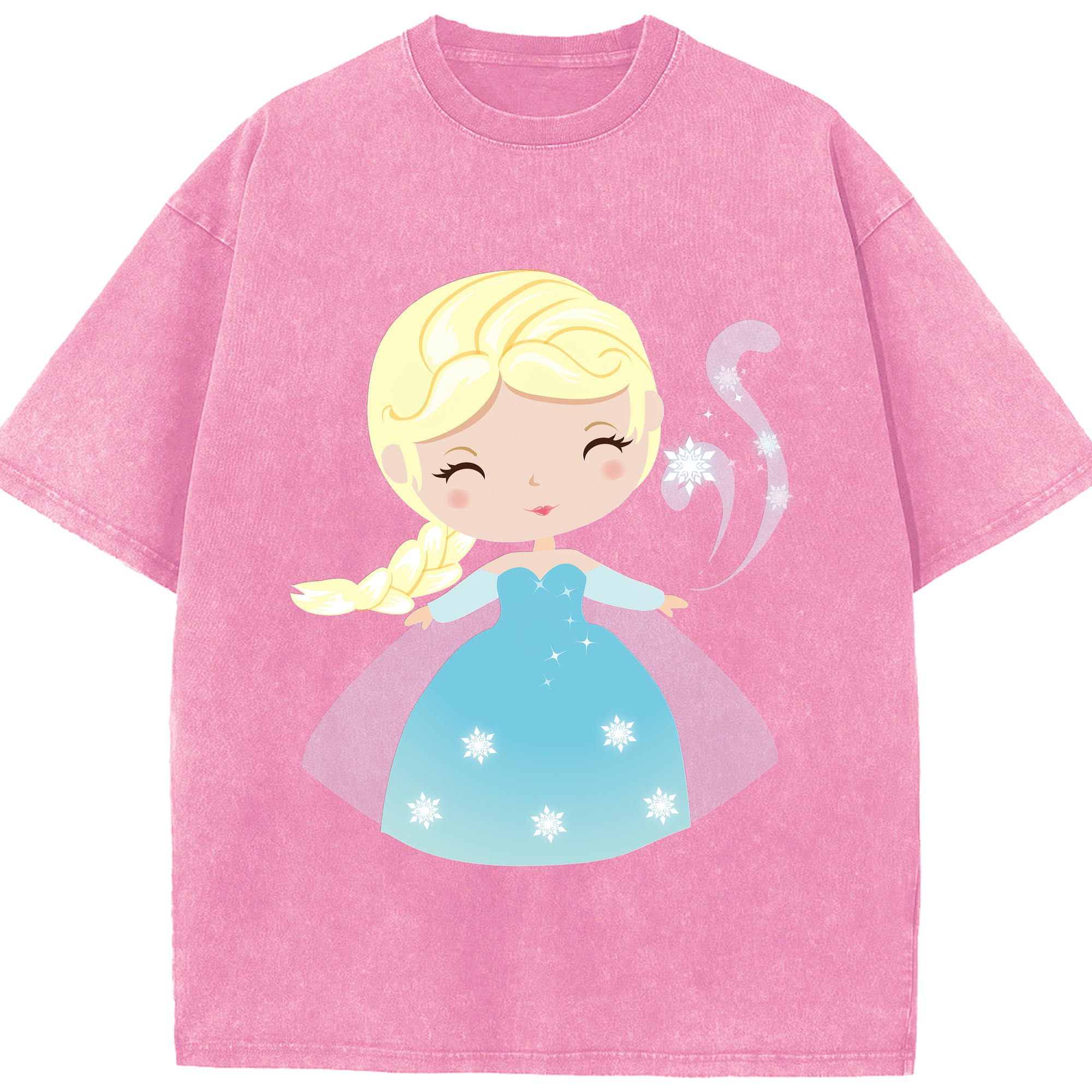 （画像用） アナと雪の女王 アンナ エルサ Frozen Anna Elsa 綿100% ヴィンテージ風 半袖Tシャツ（フロントプリント）